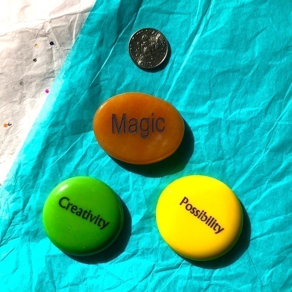 GLASS worry stones-Creativity/Possibility/Magic